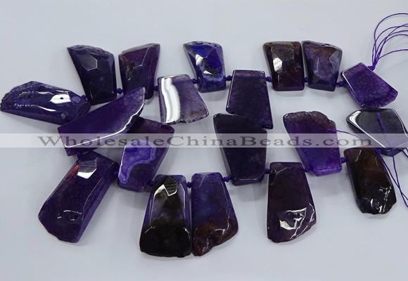 CTD2557 Top drilled 20*35mm - 30*45mm freeform agate gemstone beads