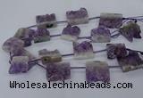 CTD2572 15.5 inches 28*30mm - 30*33mm freeform druzy amethyst beads