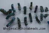 CTD2581 Top drilled 10*30mm - 10*50mm sticks plated druzy agate beads