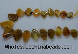 CTD2593 Top drilled 15*20mm - 25*35mm faceted freeform agate beads