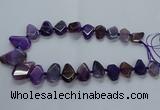 CTD2595 Top drilled 15*20mm - 25*35mm faceted freeform agate beads