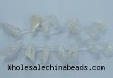 CTD2620 Top drilled 10*25mm - 20*45mm nuggets plated druzy quartz beads