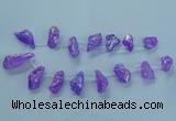 CTD2623 Top drilled 10*25mm - 20*45mm nuggets plated druzy quartz beads