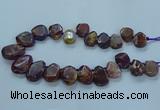 CTD2642 Top drilled 20*25mm - 30*40mm faceted freeform agate beads