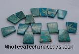 CTD2654 Top drilled 25*35mm - 30*40mm trapezoid sea sediment jasper beads