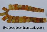 CTD2665 Top drilled 14*27mm - 16*42mm rectangle agate jasper beads