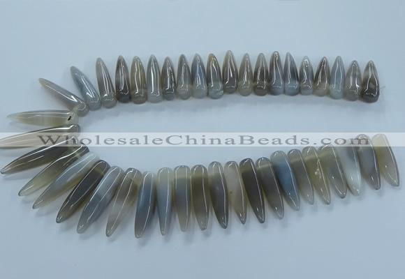 CTD2679 Top drilled 8*25mm - 10*50mm bullet agate beads wholesale