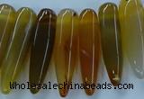 CTD2683 Top drilled 8*25mm - 10*50mm bullet agate gemstone beads