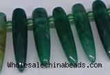 CTD2728 Top drilled 8*35mm bullet agate gemstone beads wholesale