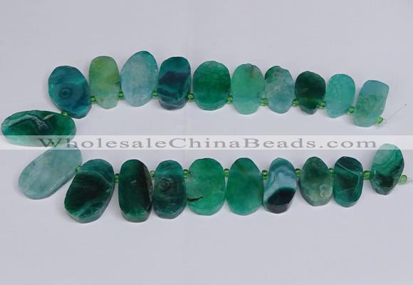 CTD2748 Top drilled 18*25mm - 22*40mm freeform agate beads