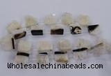 CTD2762 Top drilled 22*25mm - 25*35mm freeform druzy agate beads