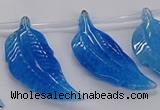 CTD2775 Top drilled 20*45mm - 25*55mm carved leaf agate beads