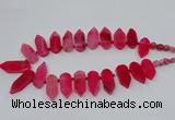 CTD2813 Top drilled 15*30mm - 15*45mm sticks agate gemstone beads