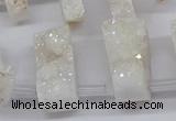 CTD2840 Top drilled 15*20mm - 18*40mm freeform plated druzy agate beads