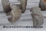 CTD2841 Top drilled 15*20mm - 18*40mm freeform plated druzy agate beads