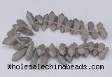 CTD2851 Top drilled 10*20mm - 15*50mm sticks plated quartz beads