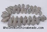 CTD2861 Top drilled 15*20mm - 22*50mm sticks plated quartz beads