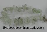 CTD2886 Top drilled 12*20mm - 15*35mm sticks green quartz beads