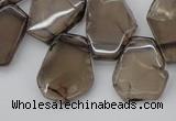 CTD301 Top drilled 15*20mm - 20*25mm freeform smoky quartz beads