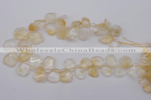 CTD302 Top drilled 15*20mm - 20*25mm freeform citrine gemstone beads