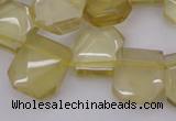 CTD312 Top drilled 15*18mm - 18*20mm faceted freeform lemon quartz beads