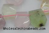 CTD317 15*18mm - 18*20mm faceted freeform multicolor quartz beads