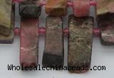 CTD3502 Top drilled 10*25mm - 10*45mm sticks rhodochrosite beads