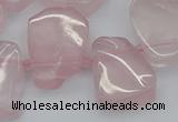 CTD3533 Top drilled 15*20mm - 25*30mm freeform rose quartz beads