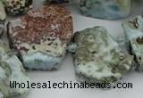 CTD3539 Top drilled 15*20mm - 25*30mm freeform larimar beads