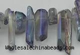 CTD3551 Top drilled 10*20mm - 12*30mm sticks plated quartz beads