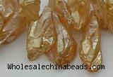 CTD3557 Top drilled 10*20mm - 12*30mm sticks plated quartz beads