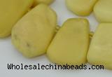 CTD3572 Top drilled 15*18mm - 22*30mm freeform yellow jade beads