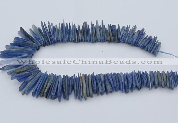 CTD3585 Top drilled 2*15mm - 5*40mm sticks blue kyanite beads