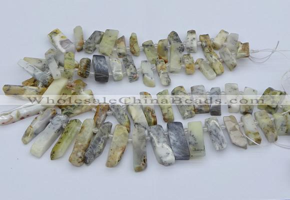 CTD3589 Top drilled 10*20mm - 12*40mm sticks white opal beads