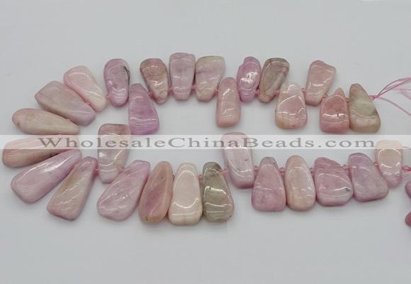 CTD3598 Top drilled 10*22mm - 15*45mm freeform kunzite gemstone beads