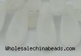 CTD3645 Top drilled 10*20mm - 15*45mm freeform matte white crystal beads