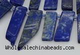 CTD3654 Top drilled 6*15mm - 10*25mm sticks lapis lazuli beads