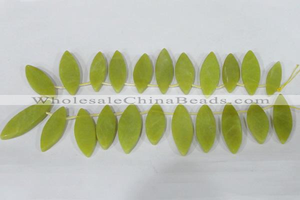 CTD37 Top drilled 10*35mm – 15*45mm marquise Korean jade beads