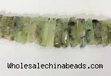 CTD3725 Top drilled 8*20mm - 10*50mm sticks green rutilated quartz  beads