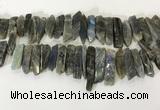 CTD3739 Top drilled 8*20mm - 10*50mm sticks labradorite beads