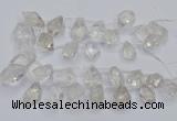 CTD3750 Top drilled 15*20mm - 25*30mm faceted nuggets white crystal beads