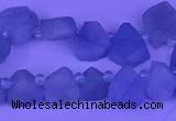 CTD3851 Top drilled 8*10mm - 10*12mm freeform aquamarine beads