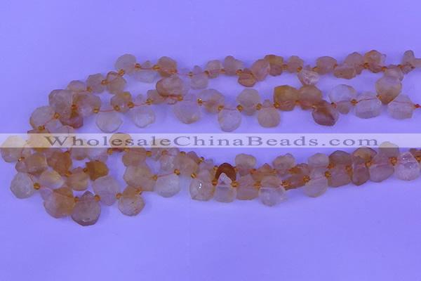 CTD3852 Top drilled 12*13mm - 13*15mm freeform citrine beads