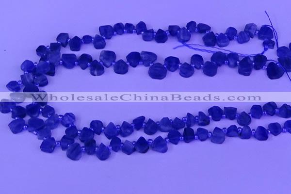 CTD3856 Top drilled 8*10mm - 10*12mm freeform blue kyanite beads