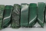 CTD387 Top drilled 10*20mm - 12*50mm wand green aventurine beads