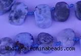 CTD3889 Top drilled 12*16mm - 13*17mm freeform larimar beads