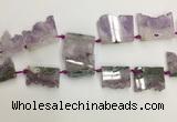 CTD3900 Top drilled 20*35mm - 30*40mm freeform druzy amethst beads