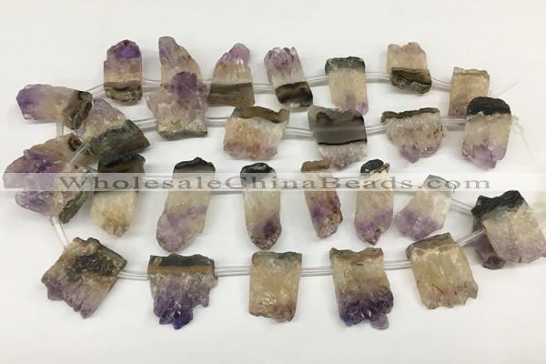 CTD3902 Top drilled 18*25mm - 22*30mm freeform druzy amethst beads