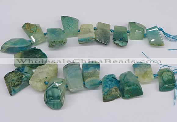 CTD4015 Top drilled 18*25mm - 25*35mm freeform agate beads