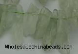 CTD412 Top drilled 8*25mm - 12*40mm nuggets green quartz beads